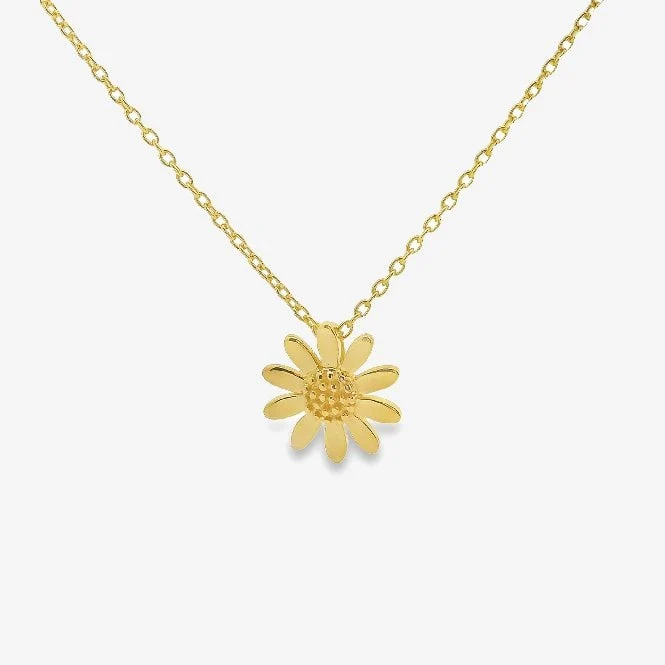 Gold Small Daisy Pendant Necklace