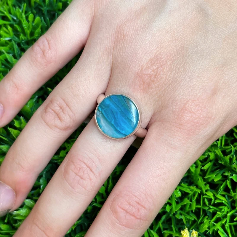 Peruanischer Blauer Opalring #11