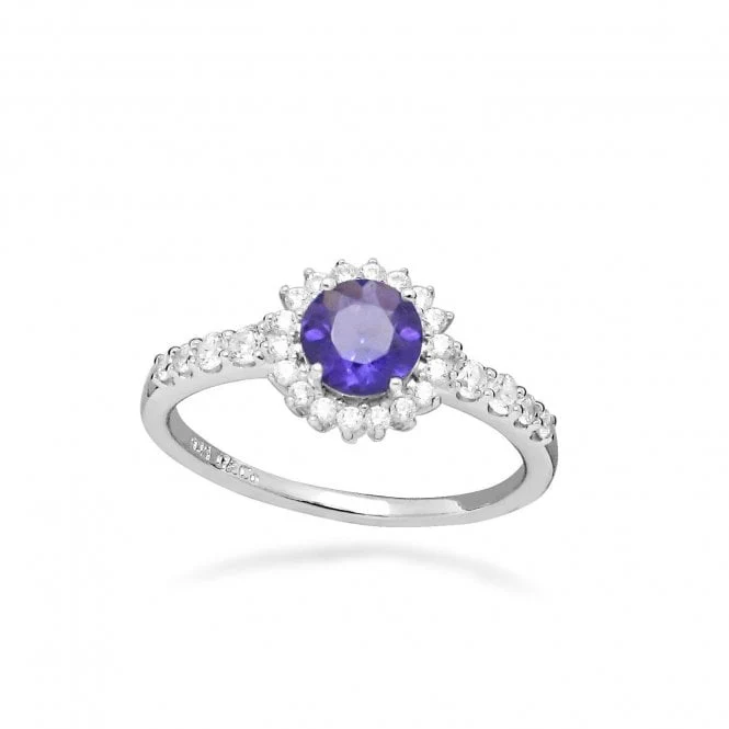 Hope Round Purple Amethyst Ring, Size 52