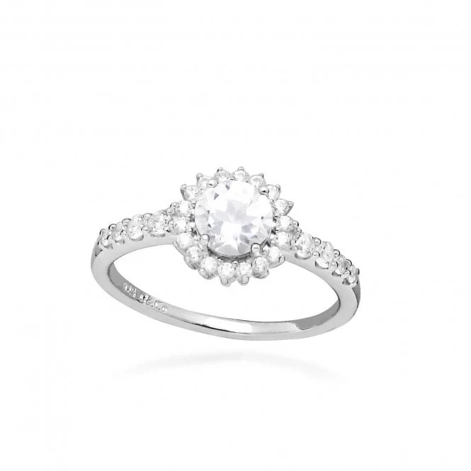 Hope Round White Topaz Ring, Size 54