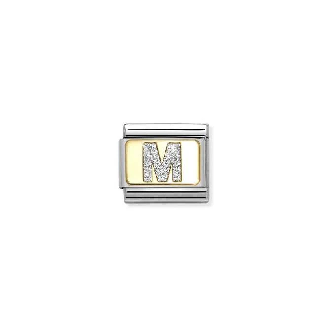 Classic Gold and Enamel Glitter Letter M Letters & Numbers Charms