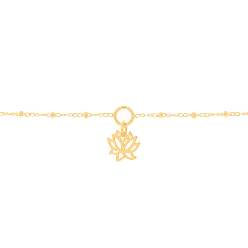 Lotus Charm Bracelet in Gold