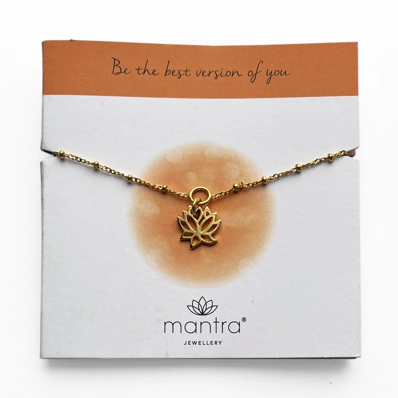 Lotus Charm Bracelet in Gold