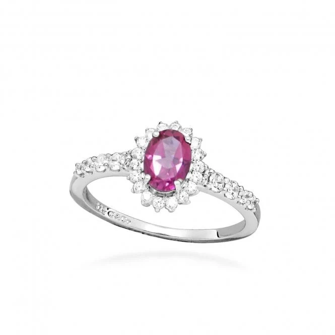 Hope Oval Pink Topaz Ring, Size 52
