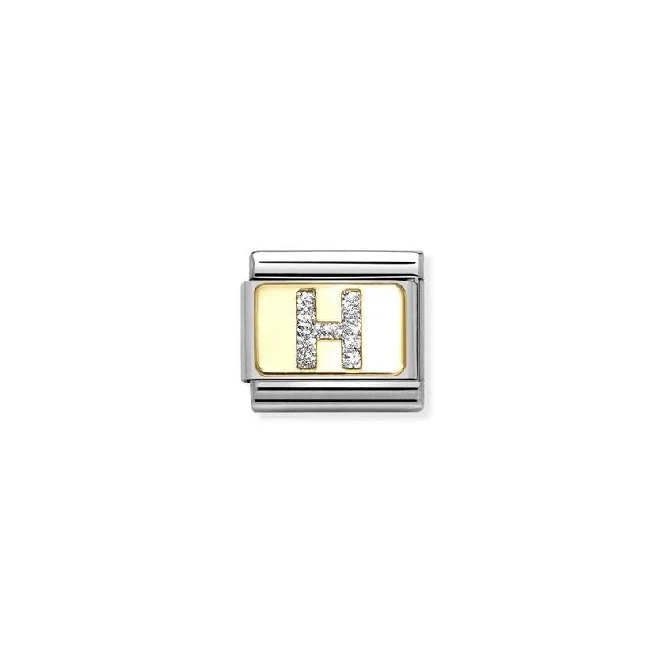 Classic Gold and Enamel Glitter Letter H Letters & Numbers Charms