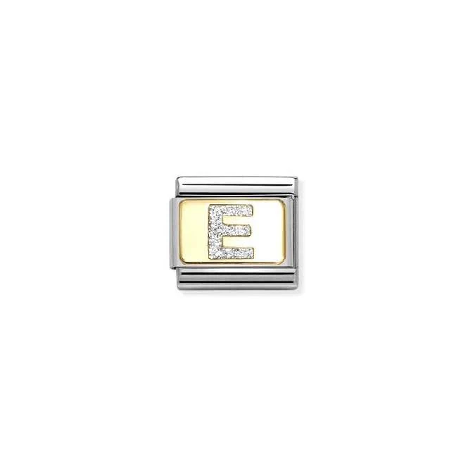 Classic Gold and Enamel Glitter Letter E Letters & Numbers Charms