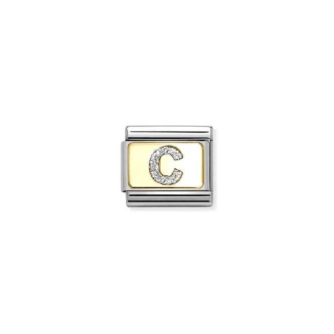 Classic Gold and Enamel Glitter Letter C Letters & Numbers Charms