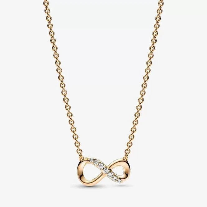 Gold Sparkling Infinity Collier Necklace, 50cm