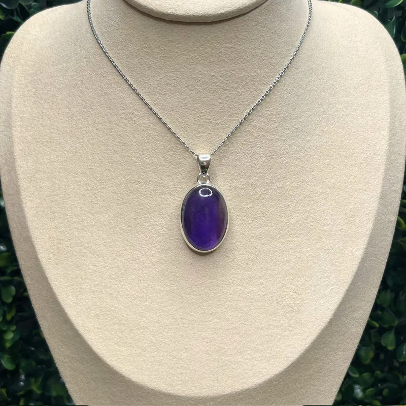Silberner Amethyst-Anhänger #21
