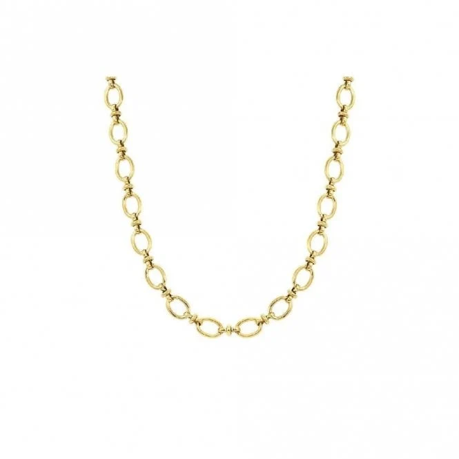 Affinity Long Gold Steel Link Necklace
