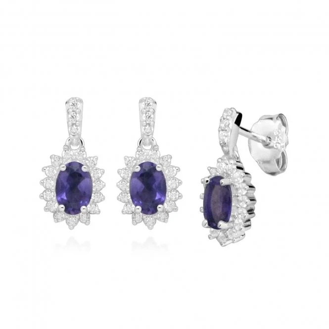 Hope Oval Purple Amethyst Drop Earrings