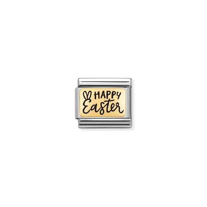 Classic Gold and Enamel Engraved Happy Easter Faith & Religion Charms