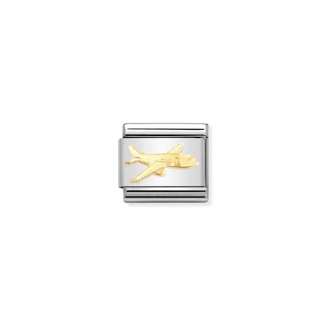 Classic Gold Flying Plane Travel & Flag Charms