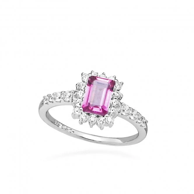 Hope Square Pink Topaz Ring, Size 54