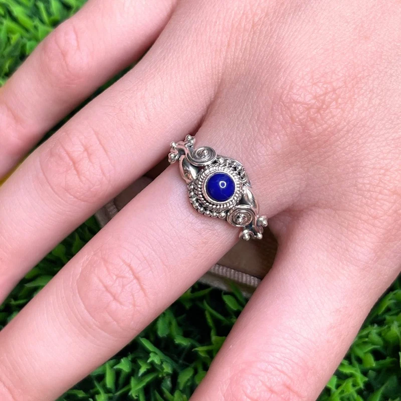925 Silberring Lapislazuli #19