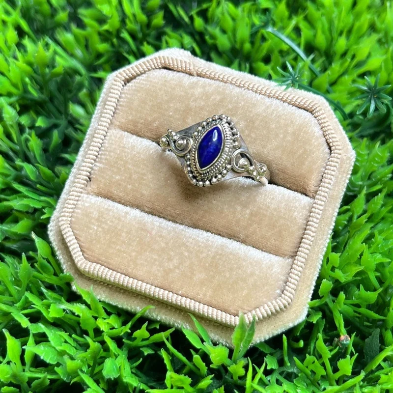 925 Silberring Lapislazuli #18