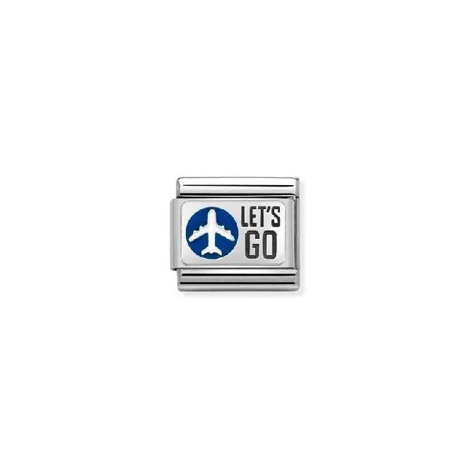Classic Silver and Enamel Let's Go Travel & Flag Charms