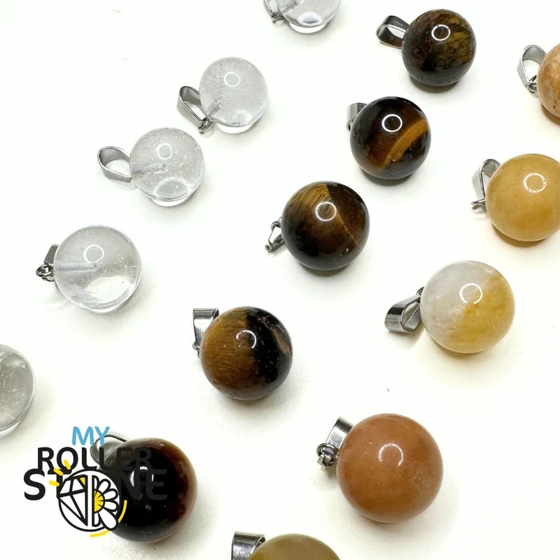 Runder Anhänger aus Naturstein (14 mm)