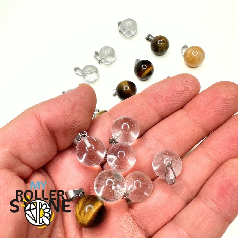Runder Anhänger aus Naturstein (14 mm)