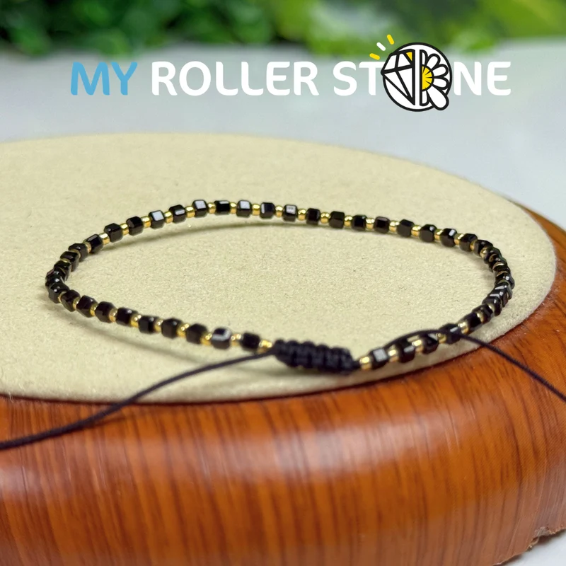 Verstellbares Armband aus schwarzem Spinell