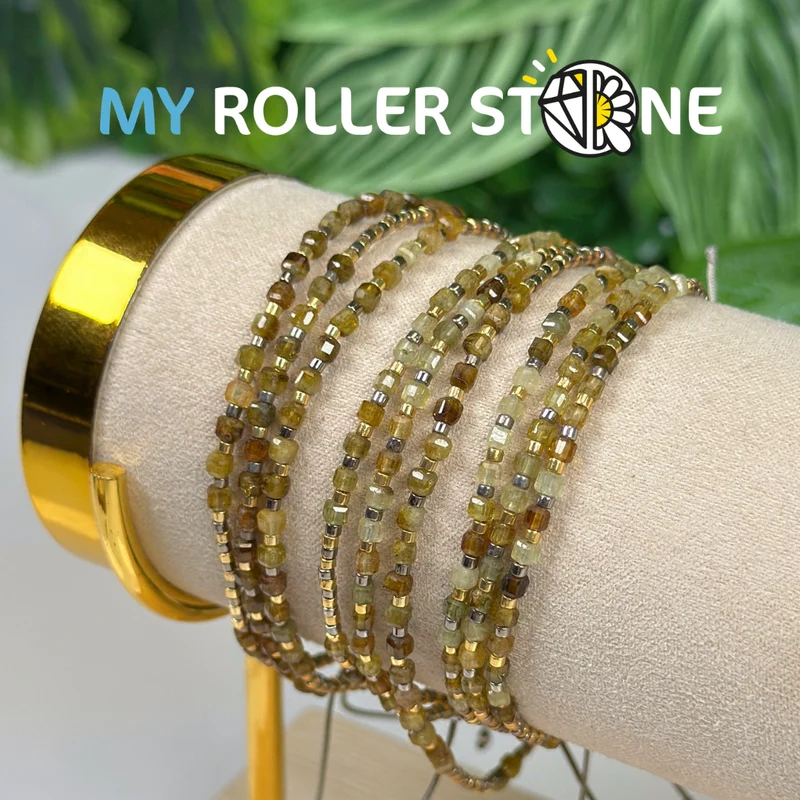 Verstellbares Armband mit grünem Granat