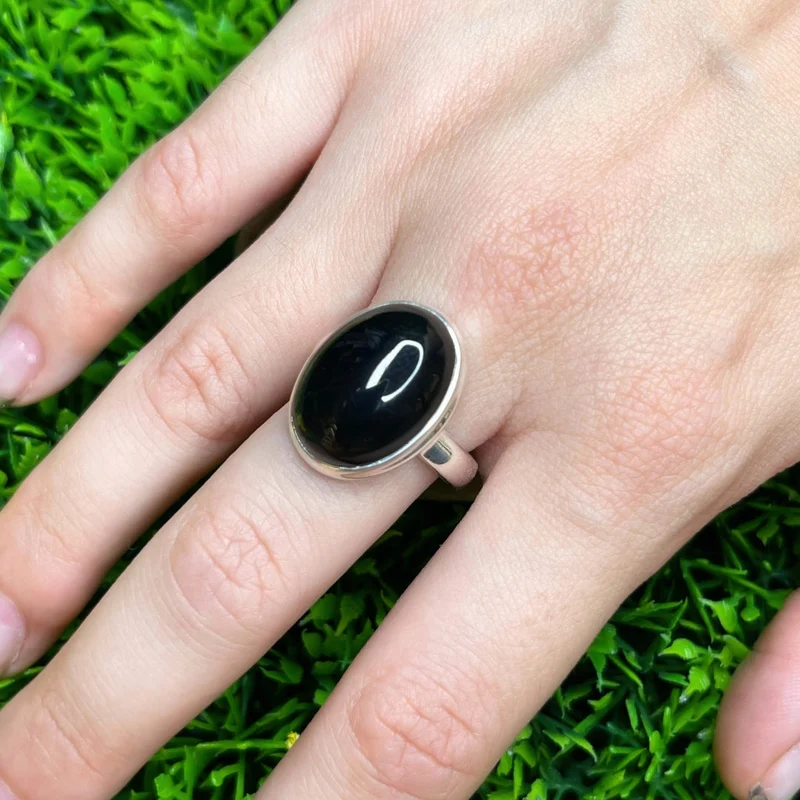 Silberner Onyxring #32