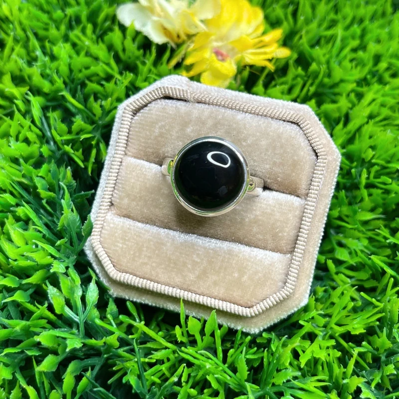 Silberner Onyxring #34