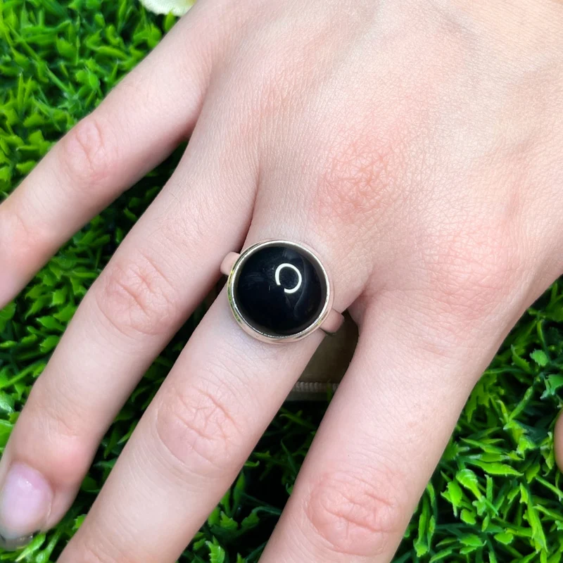 Silberner Onyxring #39