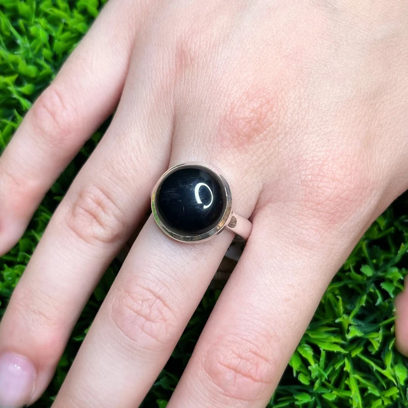 Silberner Onyxring #37