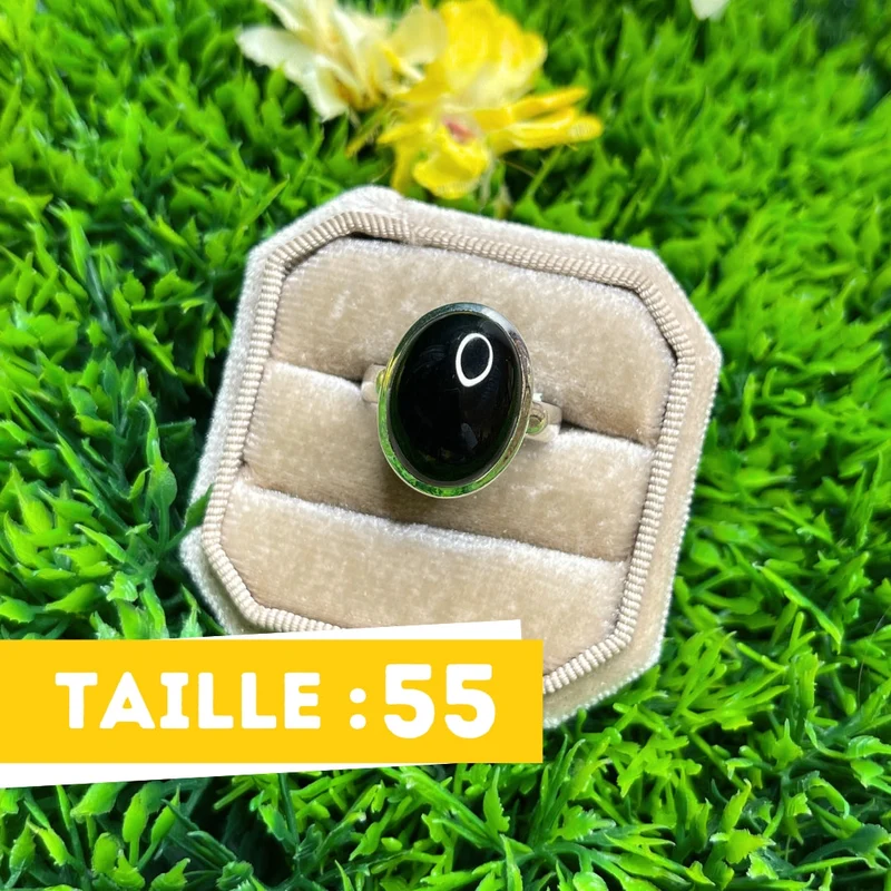Silberner Onyxring #24