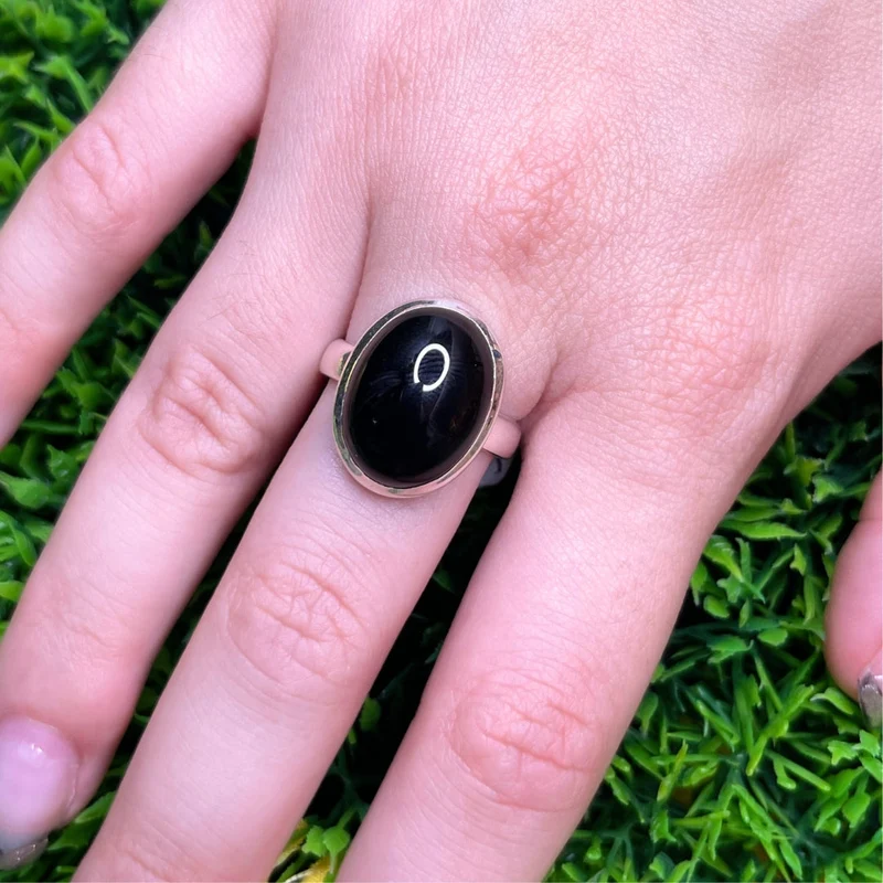Silberner Onyxring #24