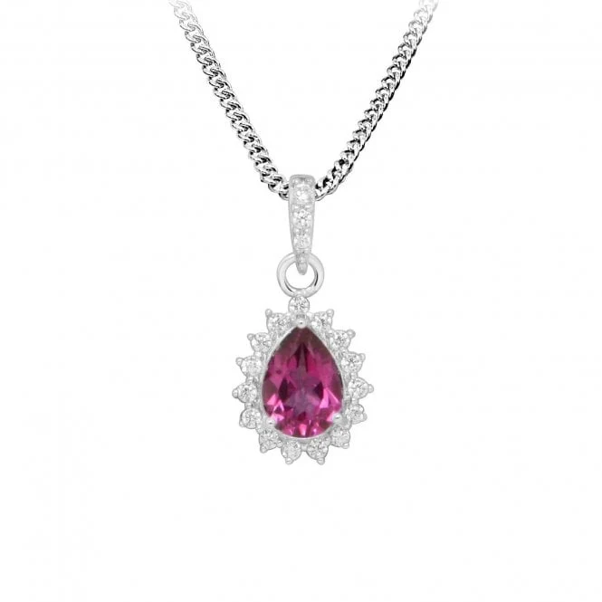 Hope Teardrop Pink Topaz Pendant Necklace