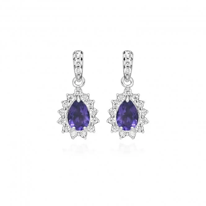 Hope Teardrop Purple Amethyst Drop Earrings