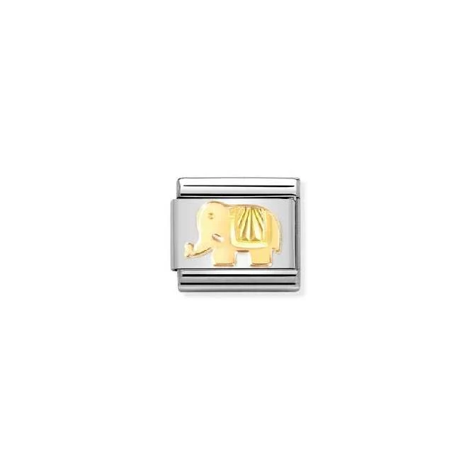 Classic Gold Diamond-Etched Elephant Fashion & Fun Charms