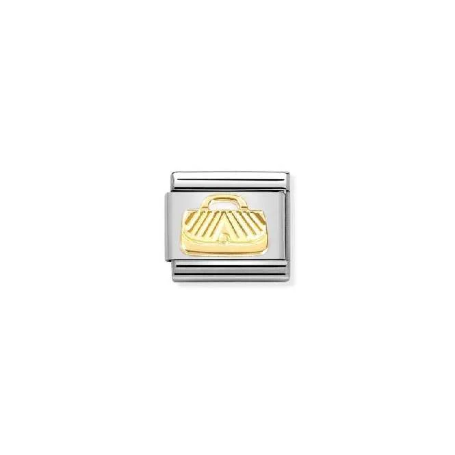 Classic Gold Diamond-Etched Bag Fashion & Fun Charms