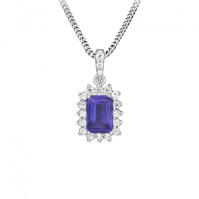 Hope Square Purple Amethyst Pendant Necklace