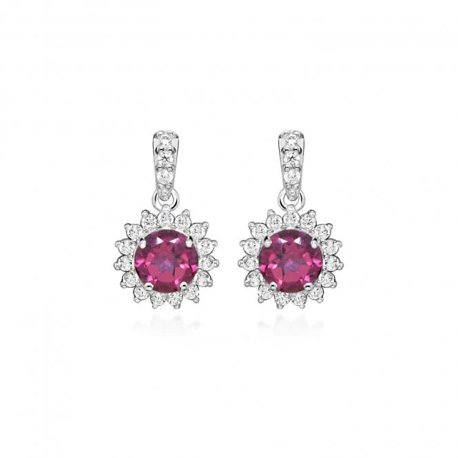 Hope Round Pink Topaz Drop Earrings