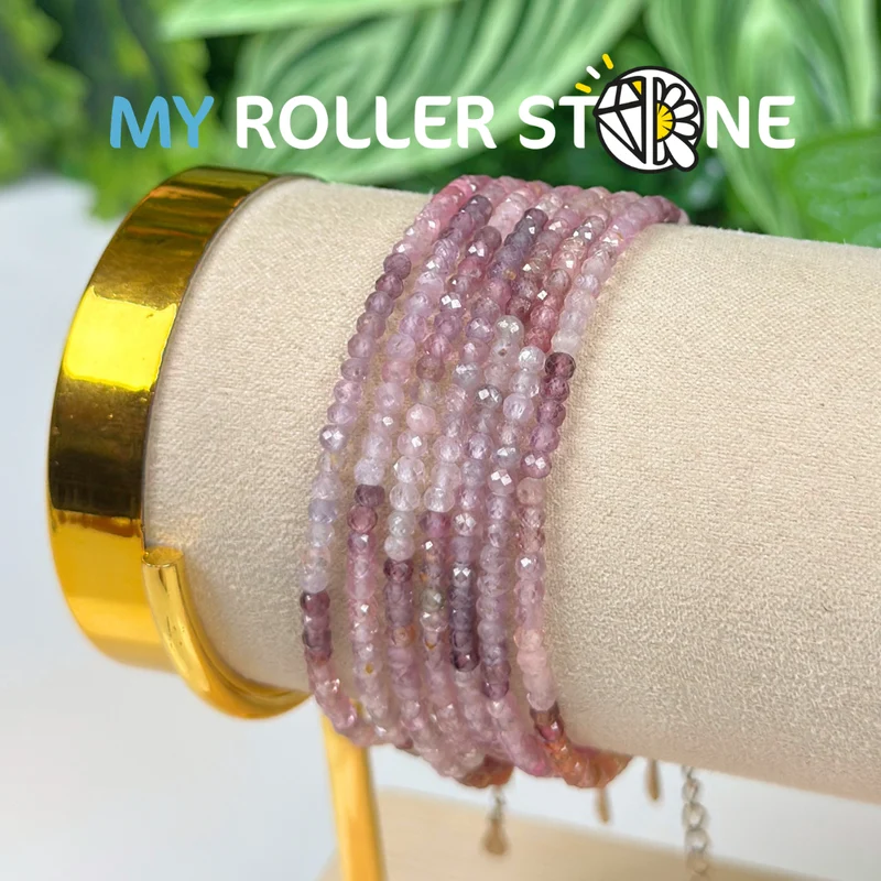 Armband aus natürlichem Spinell mit Verschluss aus 925er Silber