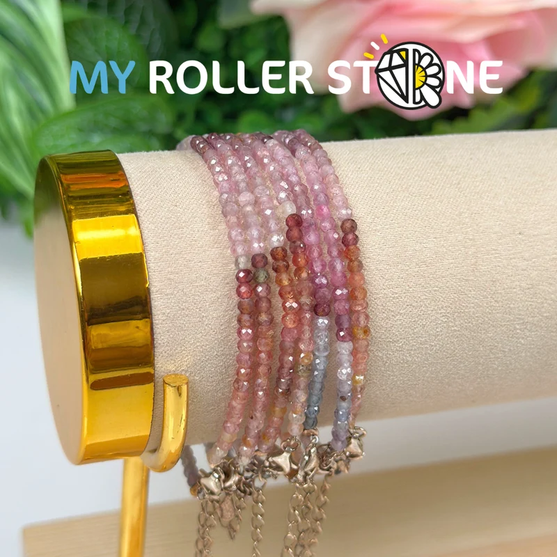 Armband aus natürlichem Spinell mit Verschluss aus 925er Silber