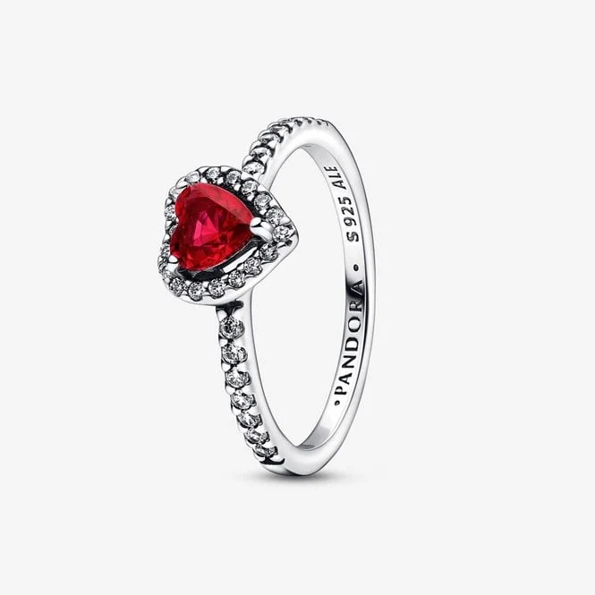 Elevated Red Heart Ring, Size 56