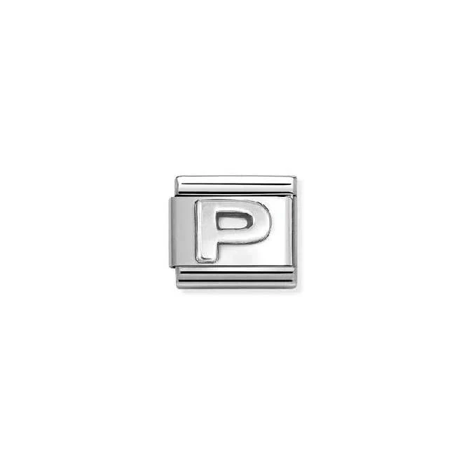 Classic Oxidised Silver P Letters & Numbers Charms