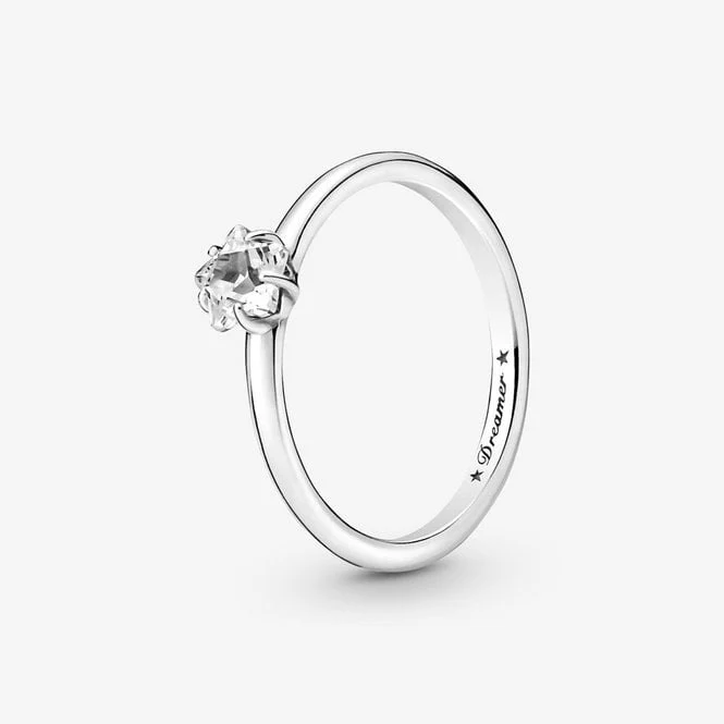 Celestial Sparkling Star Solitaire Ring, Size 48