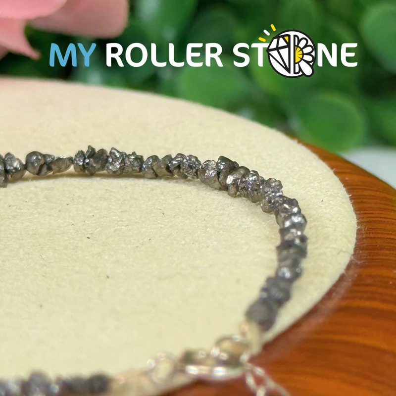 Armband aus 925er Silber mit schwarzem Diamant