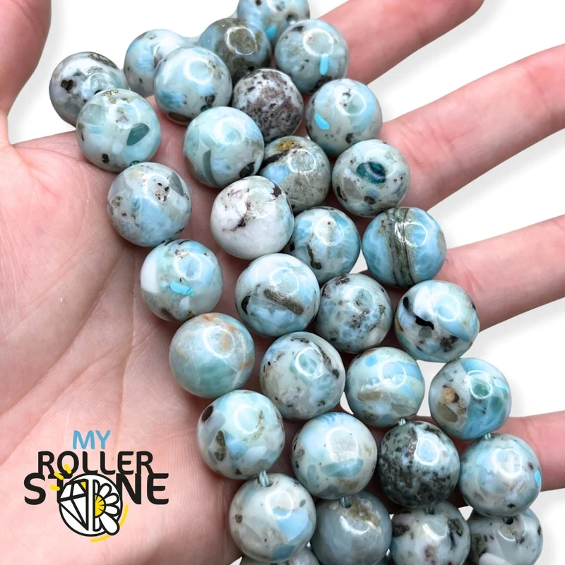 Larimar 1A Runde Perlen