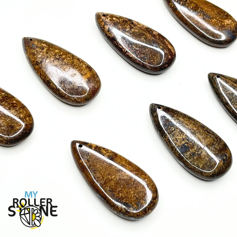 Tropfenanhänger (Labradorit, Lapislazuli, Tigerauge, Bronzit)
