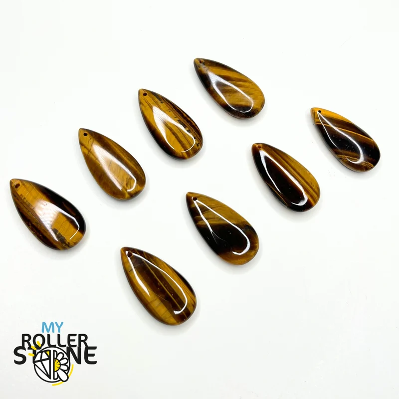 Tropfenanhänger (Labradorit, Lapislazuli, Tigerauge, Bronzit)