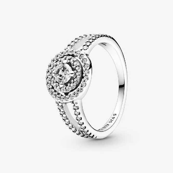 Sparkling Double Halo Ring, Size 52