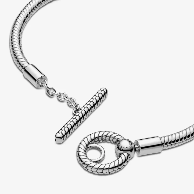 Moments T-Bar Snake Chain Bracelet, 23cm