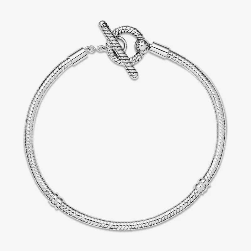 Moments T-Bar Snake Chain Bracelet, 23cm
