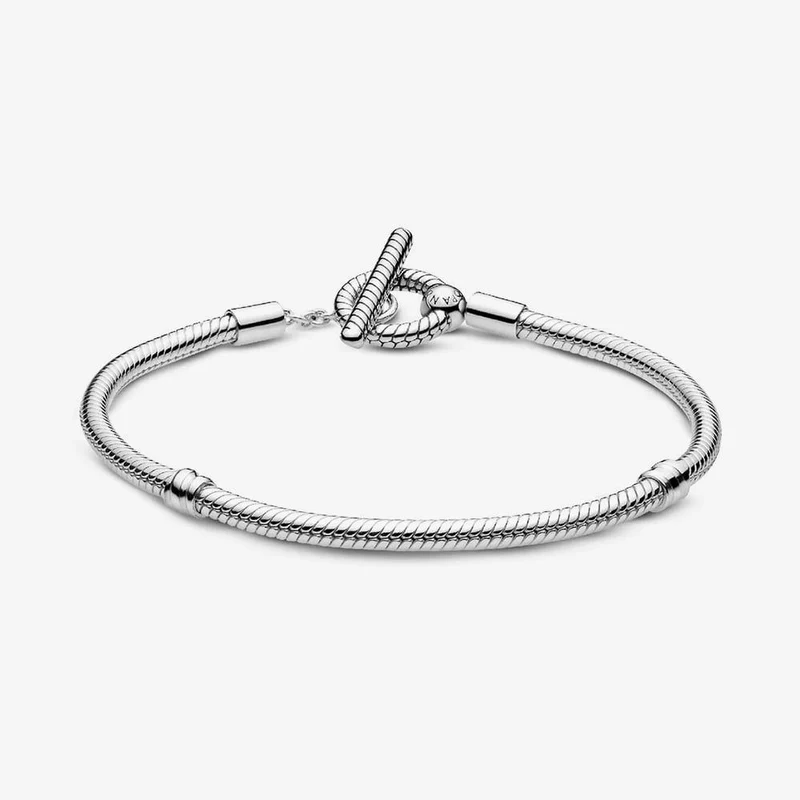 Moments T-Bar Snake Chain Bracelet, 23cm